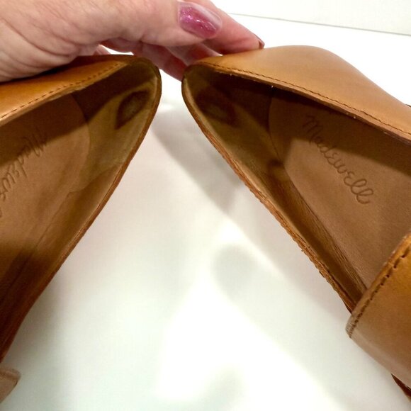 Madewell Leather Loafers Pointed Toe Flats Shoes Tan Preppy Office Womens 6.5 - Picture 9 of 12